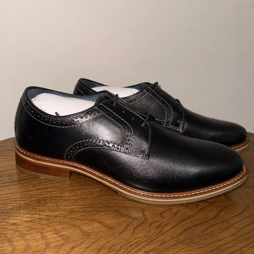Johnston & Murphy XC Flex Black Leather Derby Lace-Up Dress Shoes 11 M 20-3401